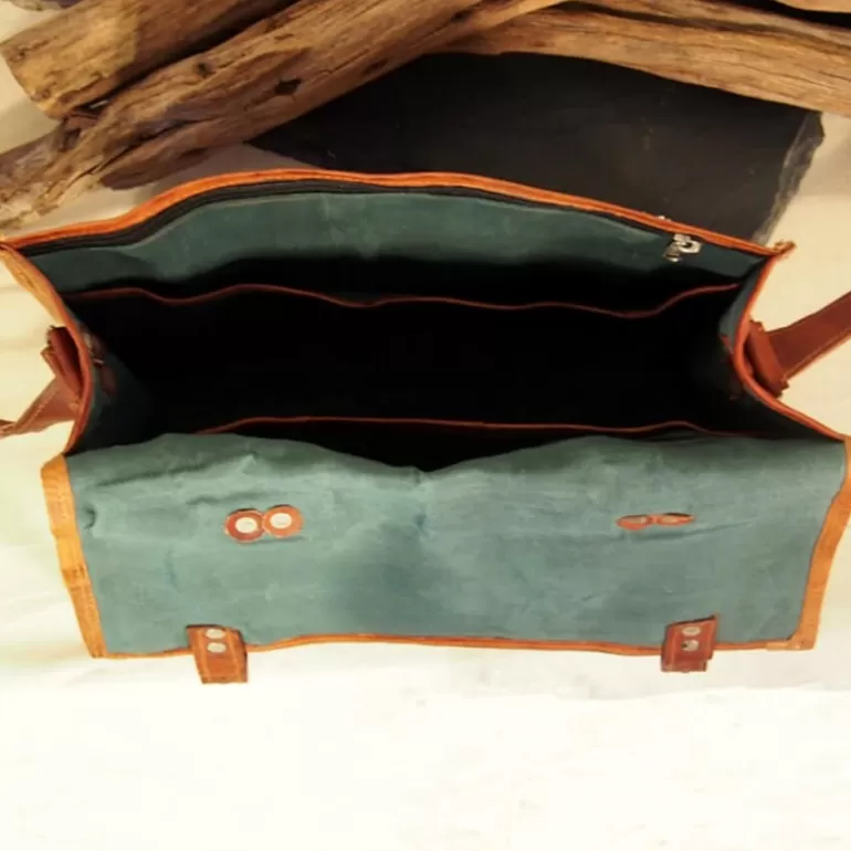 Cartables En Cuir | Sacs À Bandoulière En Cuir*Skin Project Cartable / Sacoche en cuir vintage – 2 boucles – Poignée - XL