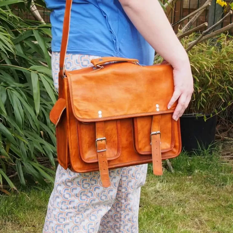 Sacs À Bandoulière En Cuir | Cartables En Cuir*Skin Project Cartable vintage en cuir - Ordinateur 13''