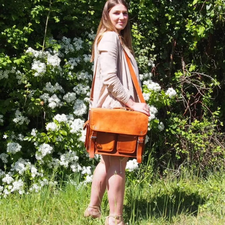 Sacs À Bandoulière En Cuir | Cartables En Cuir*Skin Project Cartable vintage en cuir - Ordinateur 15''