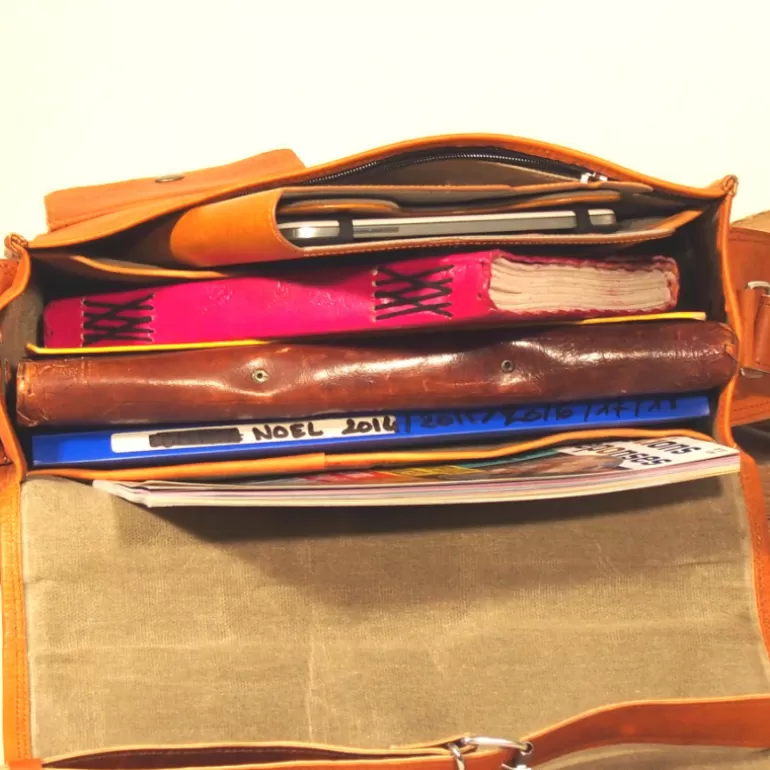 Sacs À Bandoulière En Cuir | Cartables En Cuir*Skin Project Cartable vintage en cuir - Ordinateur 13''