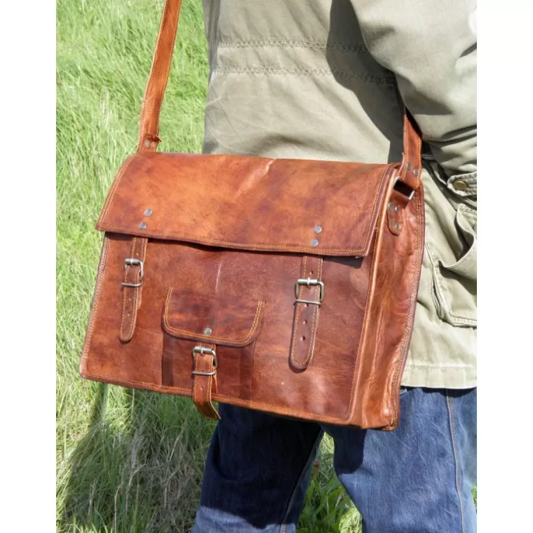 Cartables En Cuir | Sacs À Bandoulière En Cuir*Skin Project Cartable Vintage en cuir - sans poignée - XL