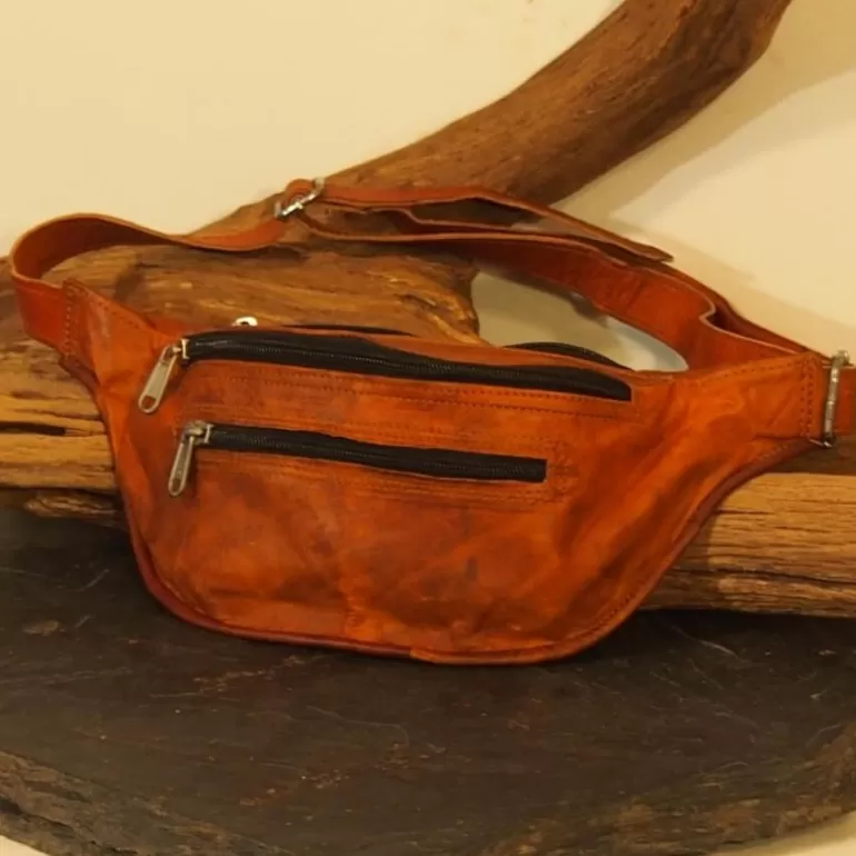 Ceintures En Cuir | Ceintures En Cuir*Skin Project Ceinture - Sac Banane en cuir naturel - Vintage