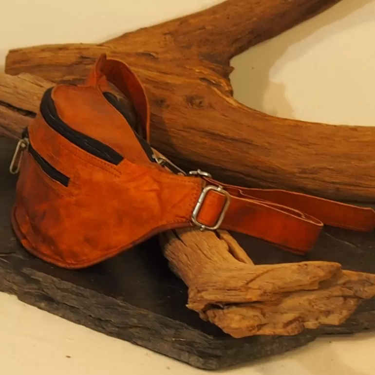 Ceintures En Cuir | Ceintures En Cuir*Skin Project Ceinture - Sac Banane en cuir naturel - Vintage