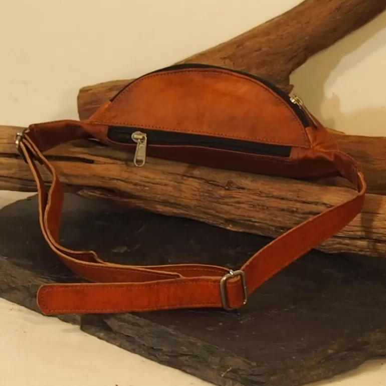 Ceintures En Cuir | Ceintures En Cuir*Skin Project Ceinture - Sac Banane en cuir naturel - Vintage
