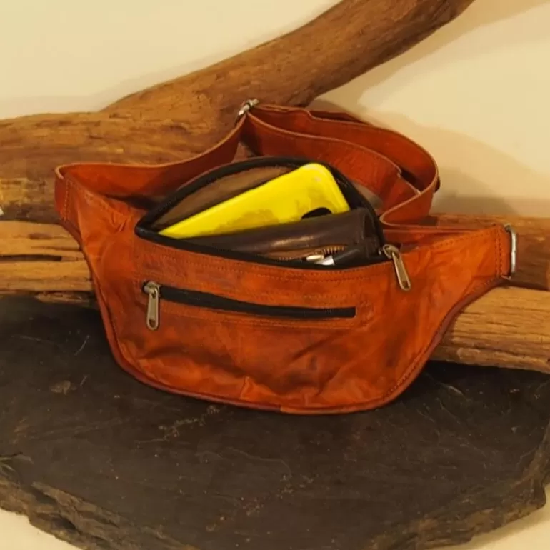 Ceintures En Cuir | Ceintures En Cuir*Skin Project Ceinture - Sac Banane en cuir naturel - Vintage