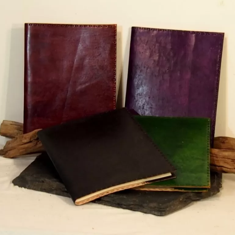 Porte Documents En Cuir | Couvre Livres En Cuir*Skin Project Grand couvre-livre en cuir coloré - Protège cahier