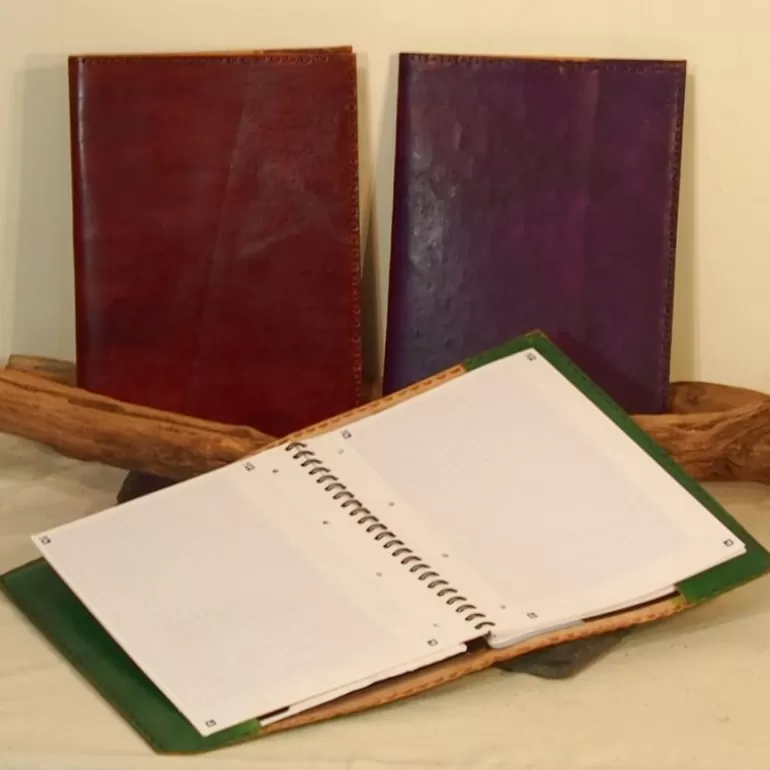 Porte Documents En Cuir | Couvre Livres En Cuir*Skin Project Grand couvre-livre en cuir coloré - Protège cahier