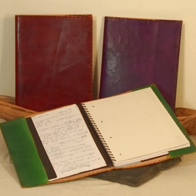 Porte Documents En Cuir | Couvre Livres En Cuir*Skin Project Grand couvre-livre en cuir coloré - Protège cahier