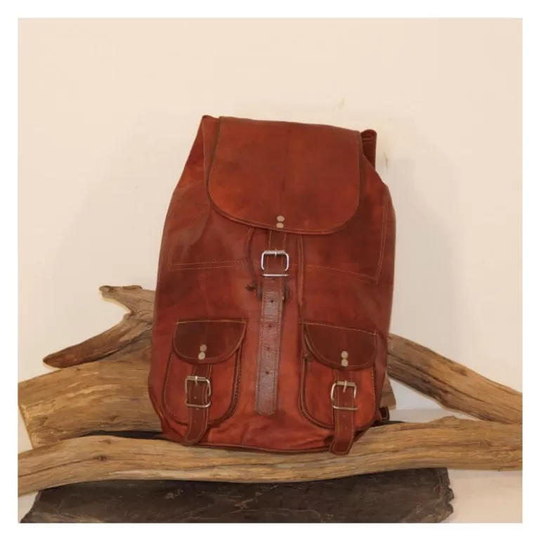 Sacs De Voyage En Cuir | Sacs À Dos En Cuir*Skin Project Grand sac à dos en cuir vintage - Baroudeur - L