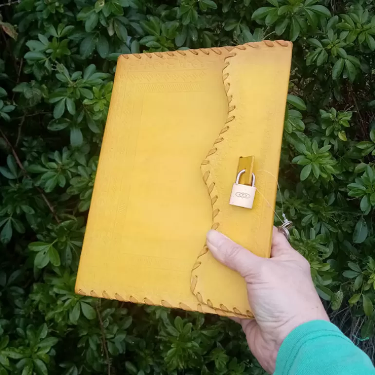 Carnets En Cuir*Skin Project Journal intime en cuir coloré - Cadenas - XL