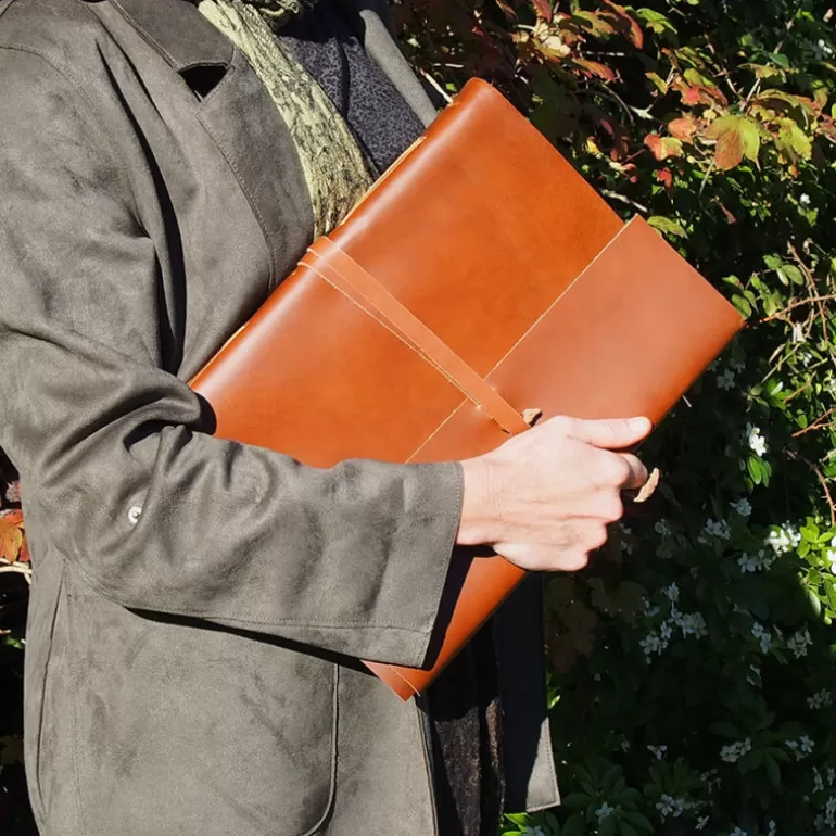 Carnets En Cuir*Skin Project Livre d'or - Cuir de buffle Marron - Grand format