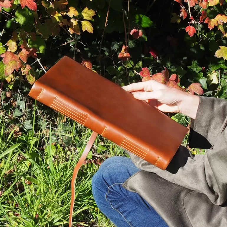 Carnets En Cuir*Skin Project Livre d'or - Cuir de buffle Marron - Grand format