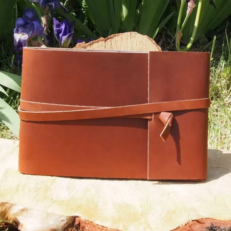 Carnets En Cuir*Skin Project Livre d'or - Cuir de buffle Marron - Petit format