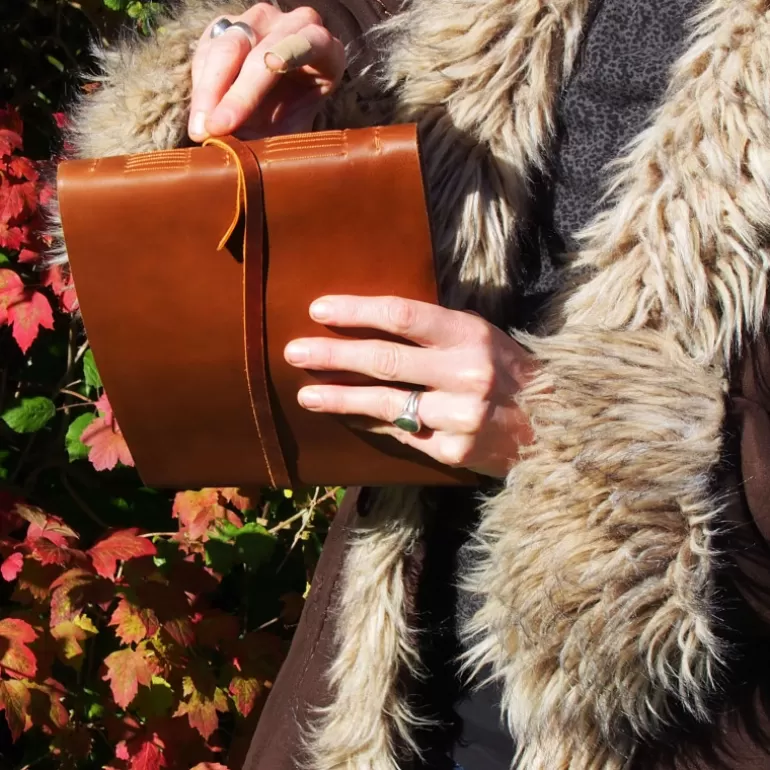Carnets En Cuir*Skin Project Livre d'or - Cuir de buffle Marron - Petit format