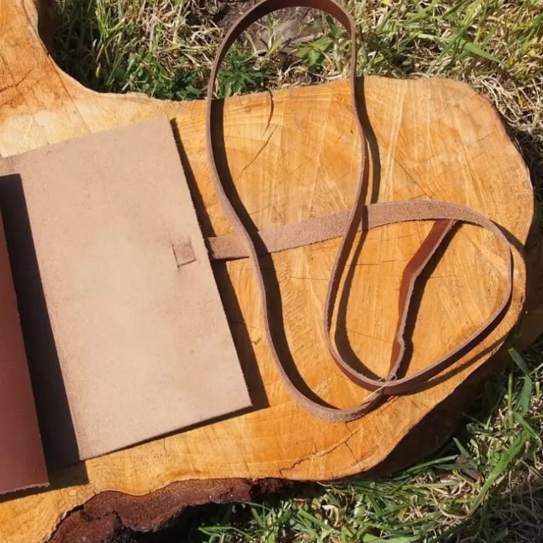 Carnets En Cuir*Skin Project Livre d'or - Cuir de buffle Marron - Petit format