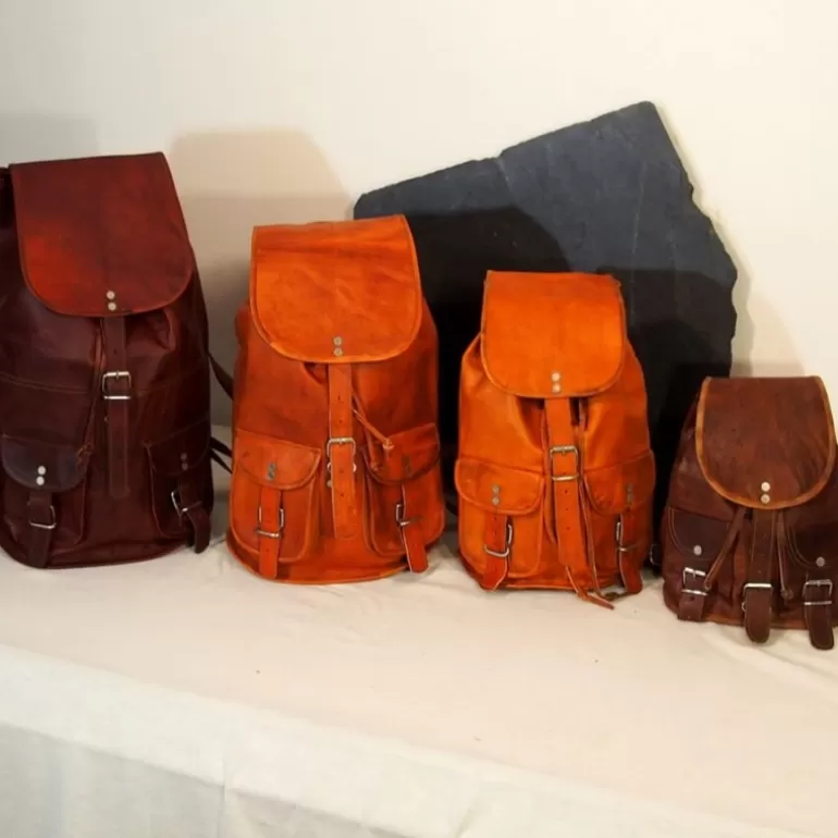 Sacs À Dos En Cuir | Sacs À Dos En Cuir*Skin Project Petit sac à dos en cuir Vintage - Baroudeur - XS