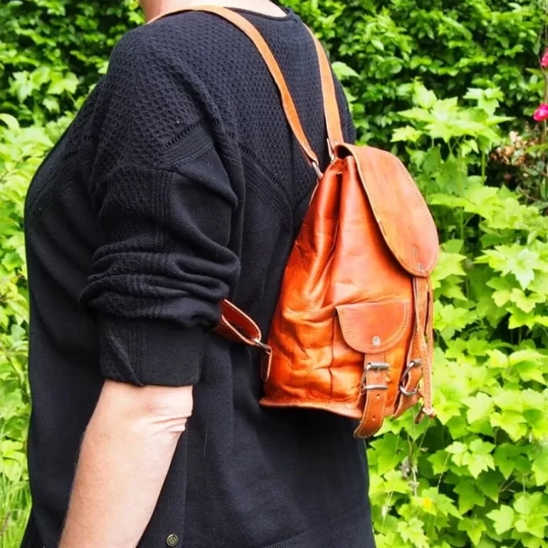 Sacs À Dos En Cuir | Sacs À Dos En Cuir*Skin Project Petit sac à dos en cuir Vintage - Baroudeur - XS