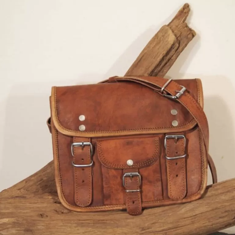 Sacs À Bandoulière En Cuir | Sacs À Main En Cuir*Skin Project Petite sacoche en cuir vintage – 2 boucles – S