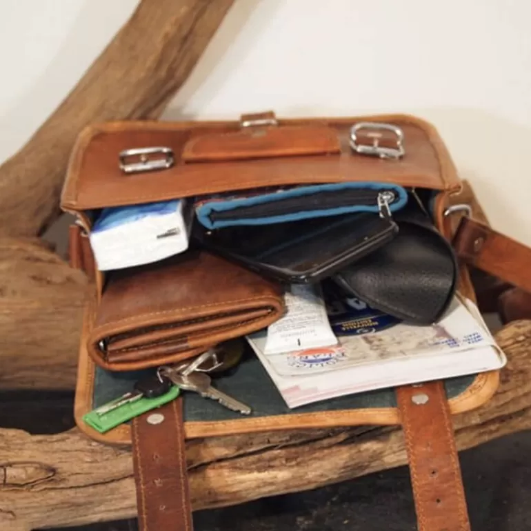 Sacs À Bandoulière En Cuir | Sacs À Main En Cuir*Skin Project Petite sacoche en cuir vintage – 2 boucles – S