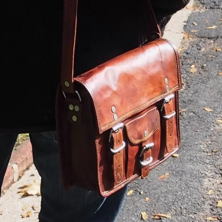 Sacs À Bandoulière En Cuir | Sacoches En Cuir*Skin Project Petite sacoche en cuir vintage – 2 boucles – S