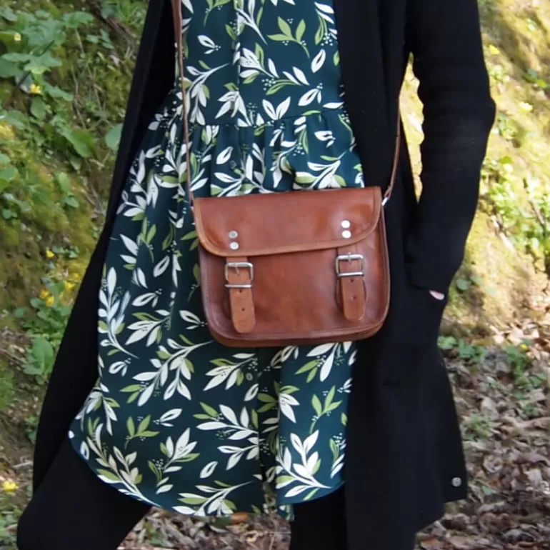 Sacs À Bandoulière En Cuir | Sacs À Main En Cuir*Skin Project Petite sacoche en cuir vintage – 2 boucles aimantées – S