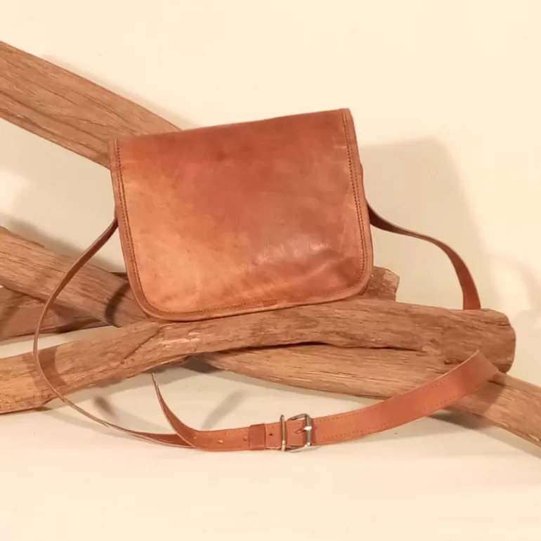 Sacs À Bandoulière En Cuir | Sacs À Main En Cuir*Skin Project Petite sacoche en cuir vintage – 2 boucles aimantées – S