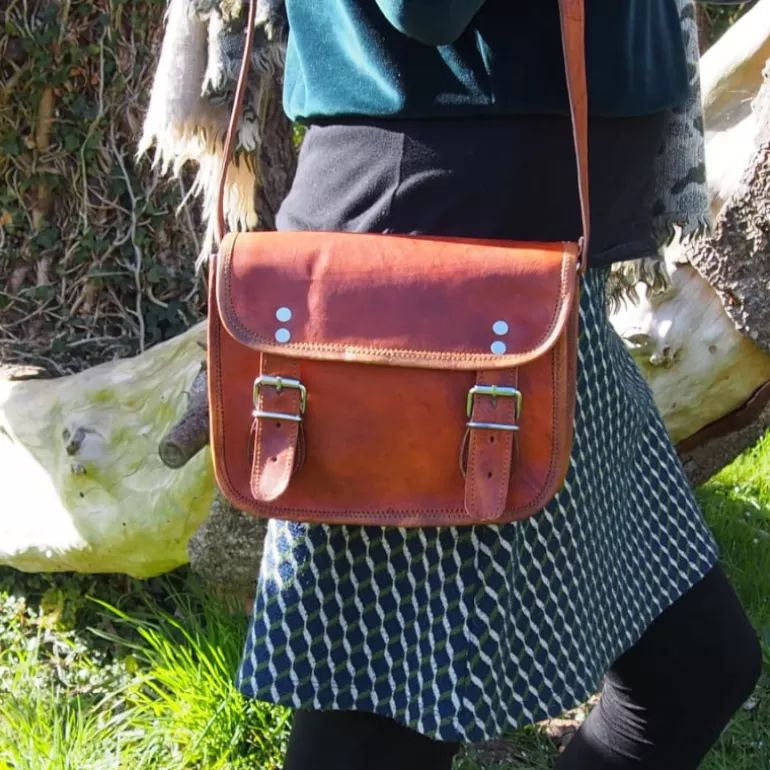Sacs À Bandoulière En Cuir | Sacs À Main En Cuir*Skin Project Petite sacoche en cuir vintage – 2 boucles aimantées – S