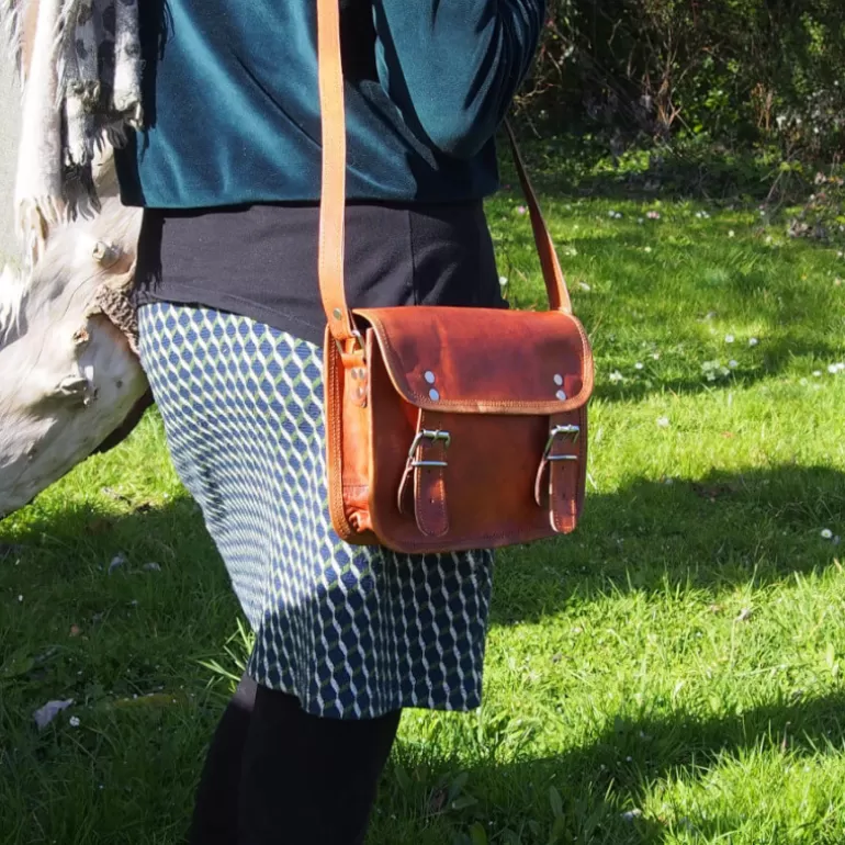 Sacs À Bandoulière En Cuir | Sacs À Main En Cuir*Skin Project Petite sacoche en cuir vintage – 2 boucles aimantées – S