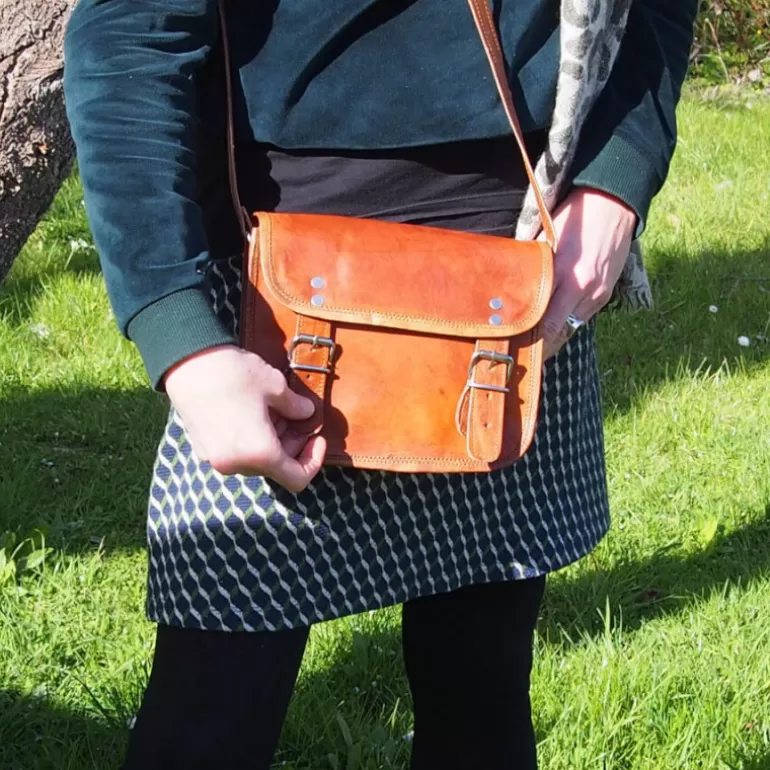 Sacs À Bandoulière En Cuir | Sacs À Main En Cuir*Skin Project Petite sacoche en cuir vintage – 2 boucles aimantées – S