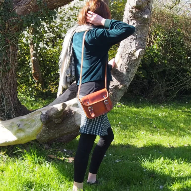 Sacs À Bandoulière En Cuir | Sacs À Main En Cuir*Skin Project Petite sacoche en cuir vintage – 2 boucles aimantées – S