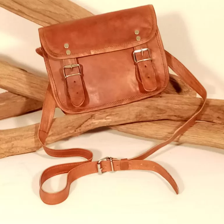 Sacs À Bandoulière En Cuir | Sacs À Main En Cuir*Skin Project Petite sacoche en cuir vintage – 2 boucles aimantées – S
