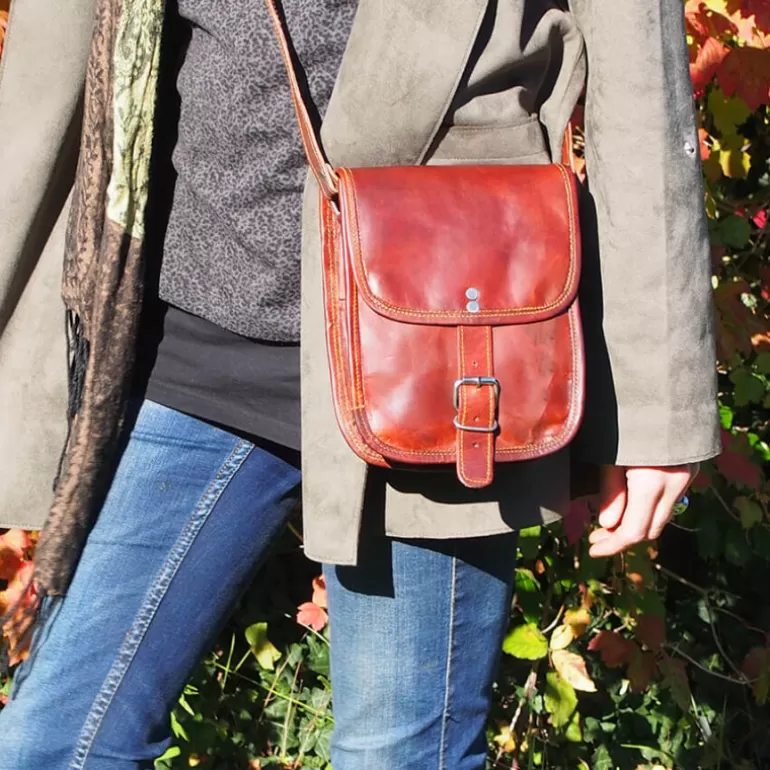 Sacs À Bandoulière En Cuir | Sacs À Main En Cuir*Skin Project Petite sacoche haute en cuir vintage - 1 boucle - S