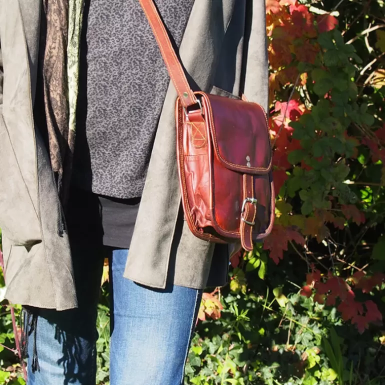 Sacs À Bandoulière En Cuir | Sacs À Main En Cuir*Skin Project Petite sacoche haute en cuir vintage - 1 boucle - S