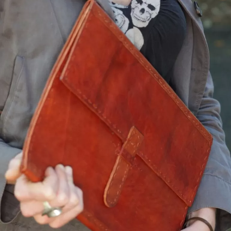 Porte Documents En Cuir*Skin Project Porte documents cuir Brut - Vintage