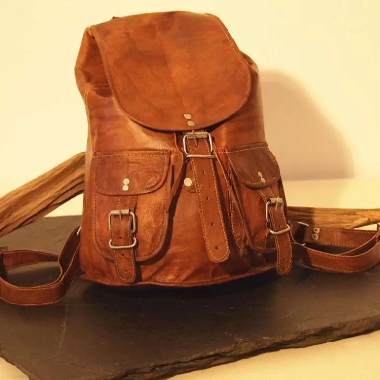Sacs De Voyage En Cuir | Sacs À Dos En Cuir*Skin Project Sac à dos en cuir vintage - Baroudeur - S