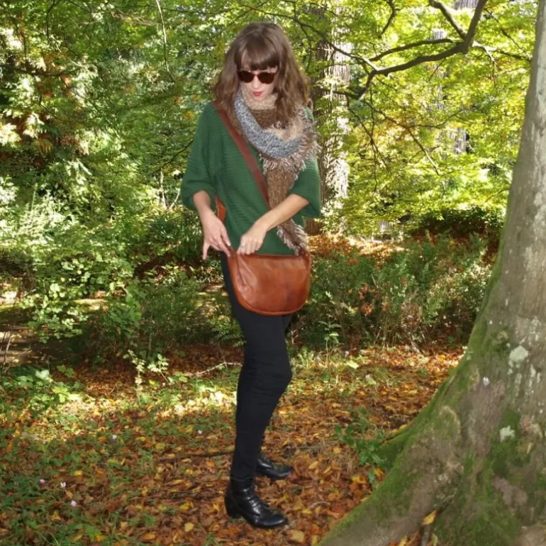 Sacs À Bandoulière En Cuir | Sacs À Main En Cuir*Skin Project Sac à main en cuir vintage à bandoulière - Half Moon - M