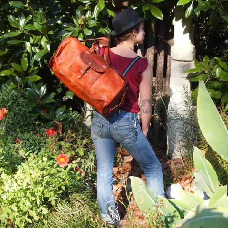Sacs À Bandoulière En Cuir | Sacs De Voyage En Cuir*Skin Project Sac de voyage en cuir vintage à bandoulière – Bowling – XXL