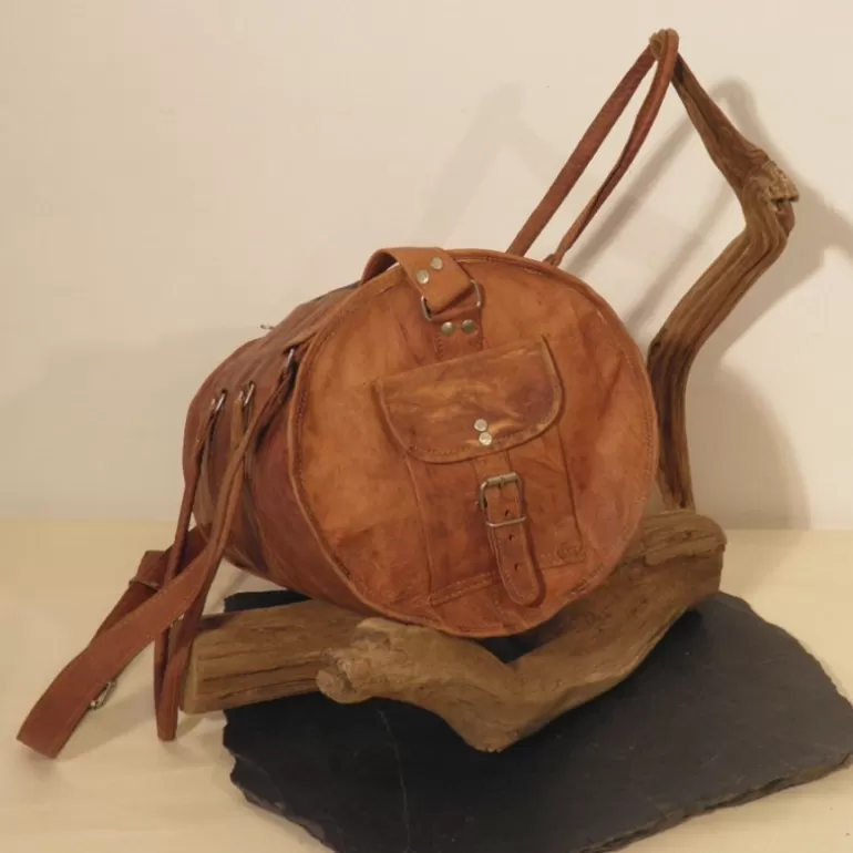 Sacs À Bandoulière En Cuir | Sacs De Voyage En Cuir*Skin Project Sac de voyage en cuir vintage à bandoulière – Bowling – XXL