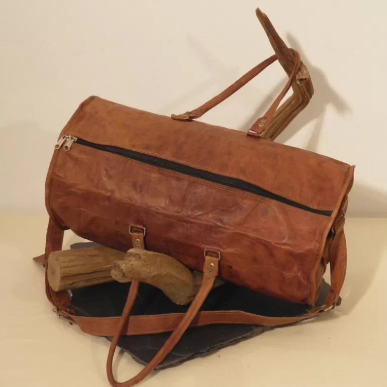 Sacs À Bandoulière En Cuir | Sacs De Voyage En Cuir*Skin Project Sac de voyage en cuir vintage à bandoulière – Bowling – XXL