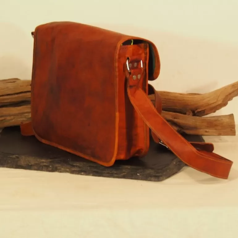 Sacs À Bandoulière En Cuir | Cartables En Cuir*Skin Project Sacoche / Cartable en cuir vintage – 2 boucles – L