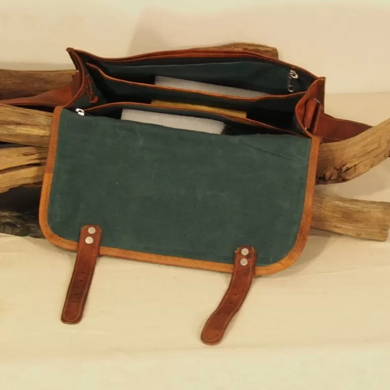 Sacs À Bandoulière En Cuir | Cartables En Cuir*Skin Project Sacoche / Cartable en cuir vintage – 2 boucles – L