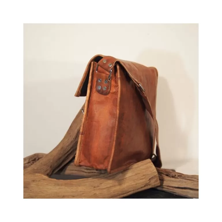 Cartables En Cuir | Sacs À Bandoulière En Cuir*Skin Project Sacoche / Cartable en cuir vintage – 2 boucles – L