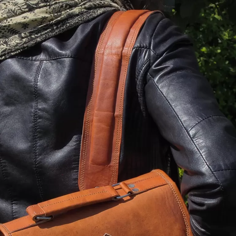 Sacs De Voyage En Cuir | Sacs À Dos En Cuir*Skin Project Sacoche - Sac à dos vintage en cuir naturel - M