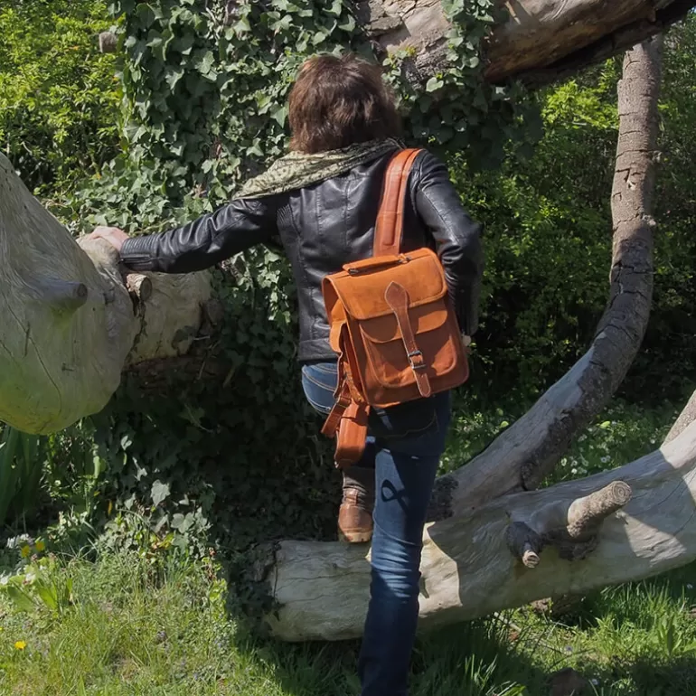 Sacs De Voyage En Cuir | Sacs À Dos En Cuir*Skin Project Sacoche - Sac à dos vintage en cuir naturel - M