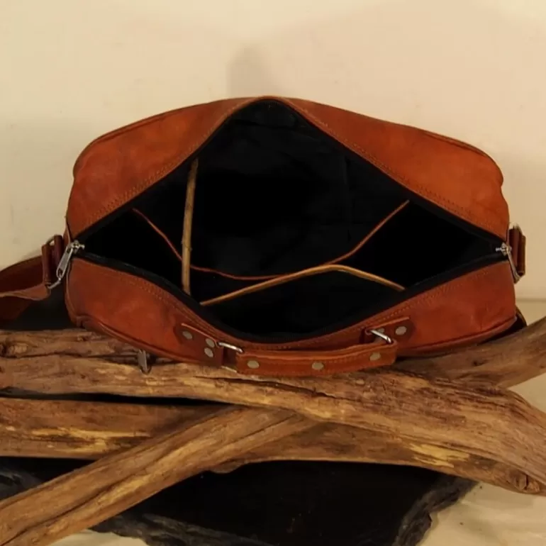 Sacs À Bandoulière En Cuir | Sacs De Voyage En Cuir*Skin Project Sacoche en cuir vintage à bandoulière - Multipoches - XL