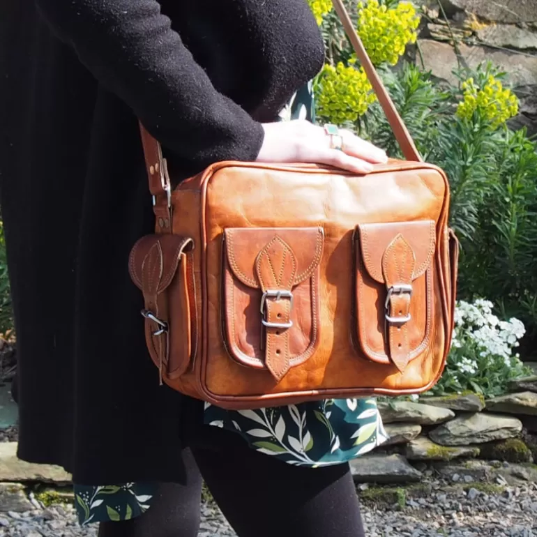 Sacs À Bandoulière En Cuir | Sacs De Voyage En Cuir*Skin Project Sacoche en cuir vintage à bandoulière - Multipoches - M