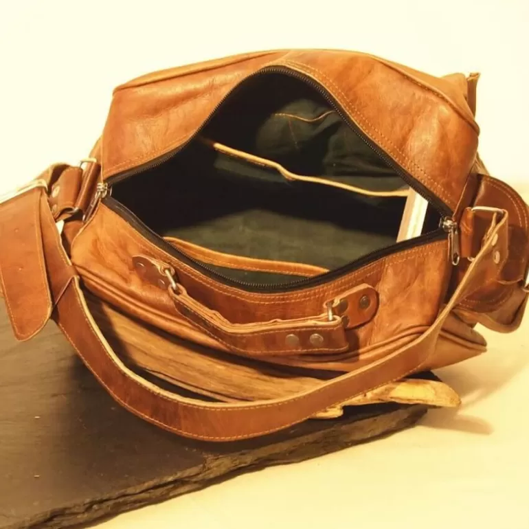 Sacs À Bandoulière En Cuir | Sacs De Voyage En Cuir*Skin Project Sacoche en cuir vintage à bandoulière - Multipoches - M