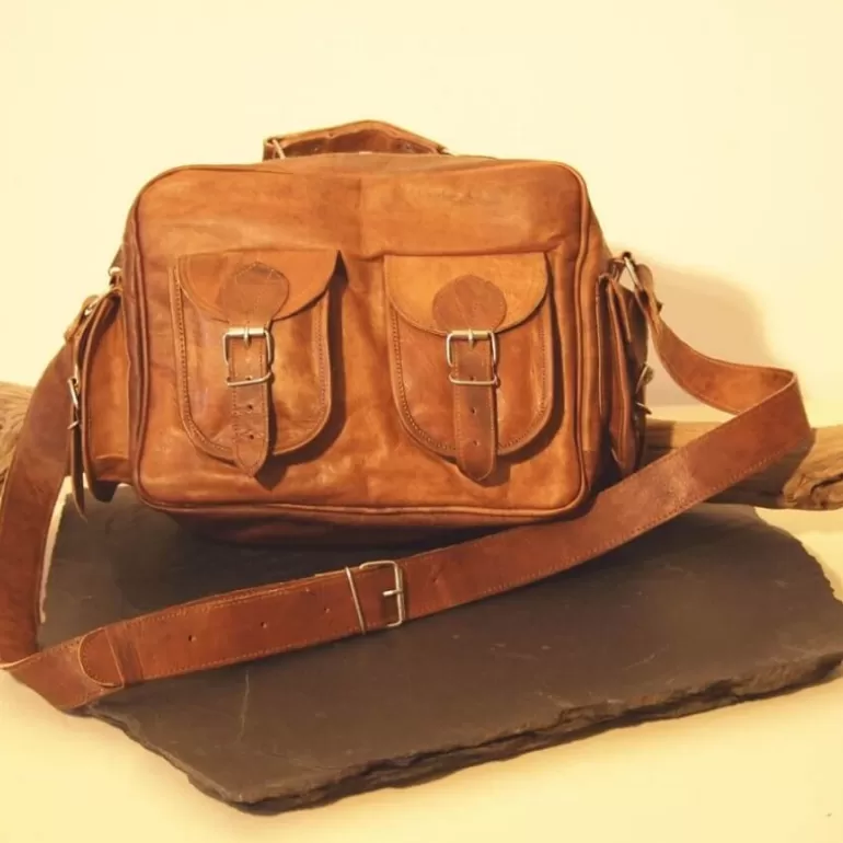 Sacs À Bandoulière En Cuir | Sacs De Voyage En Cuir*Skin Project Sacoche en cuir vintage à bandoulière - Multipoches - M