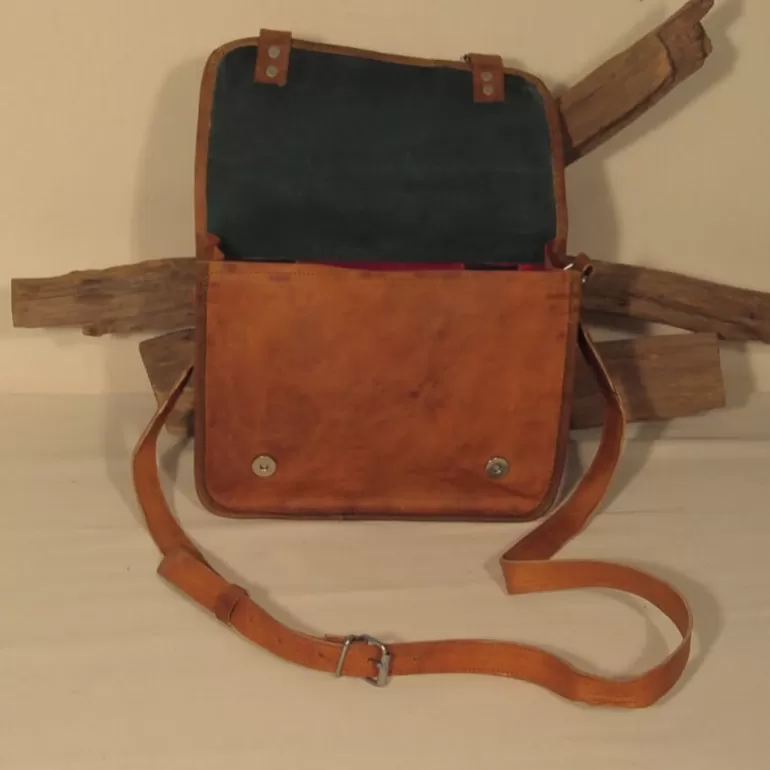 Sacs À Bandoulière En Cuir | Sacs À Main En Cuir*Skin Project Sacoche femme en cuir vintage – 2 boucles aimantées – M