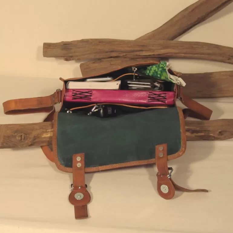 Sacs À Bandoulière En Cuir | Sacs À Main En Cuir*Skin Project Sacoche femme en cuir vintage – 2 boucles aimantées – M